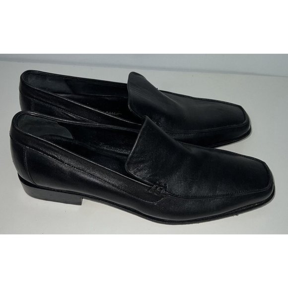 Salvatore Ferragamo Mens Black Leather Loafers Dress Shoes Size 8.5 Italy 37770 main image 6